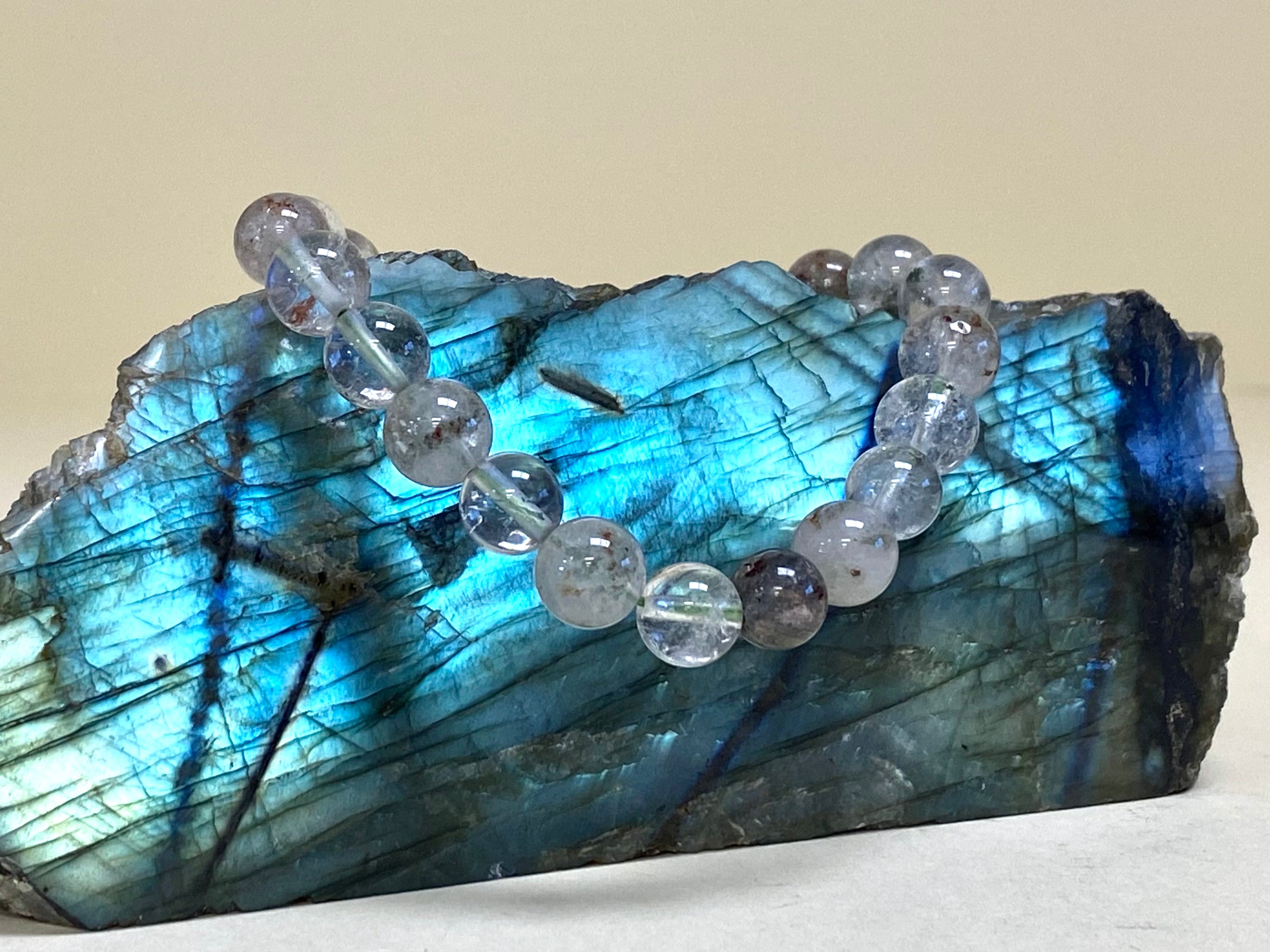 Rutilated Quartz 8mm Bead Bracelet
