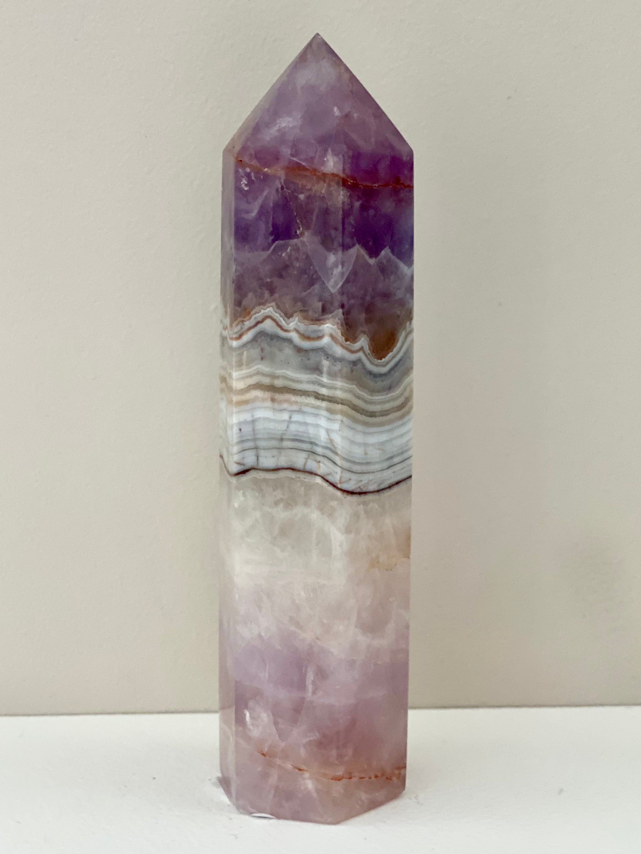 Crazy Lace Agate Amethyst Tower 13cm