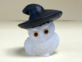 White Jade Owl With Witch Hat