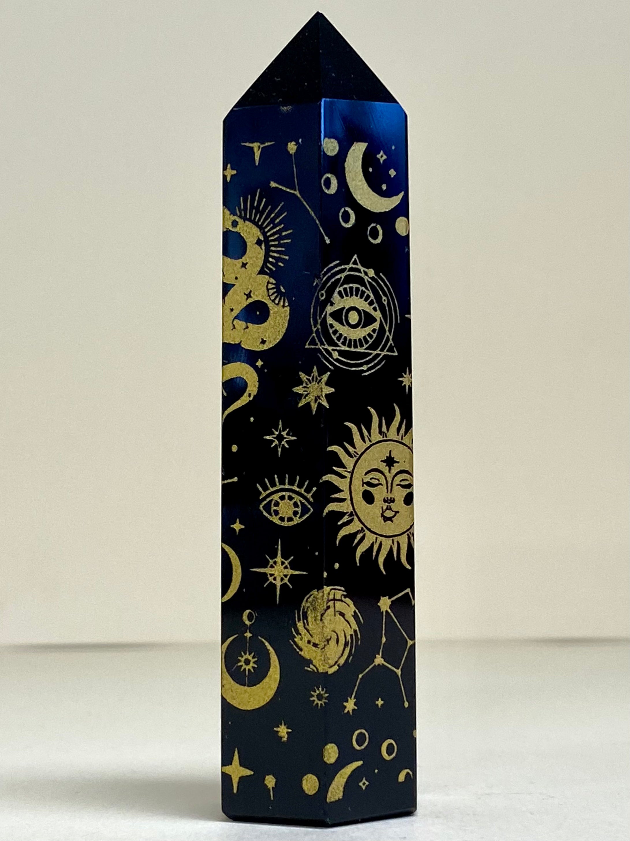 Obsidian Tower with gold design