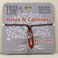 Relax and Calmness Red Jasper Point Necklace Tree of Life Charm