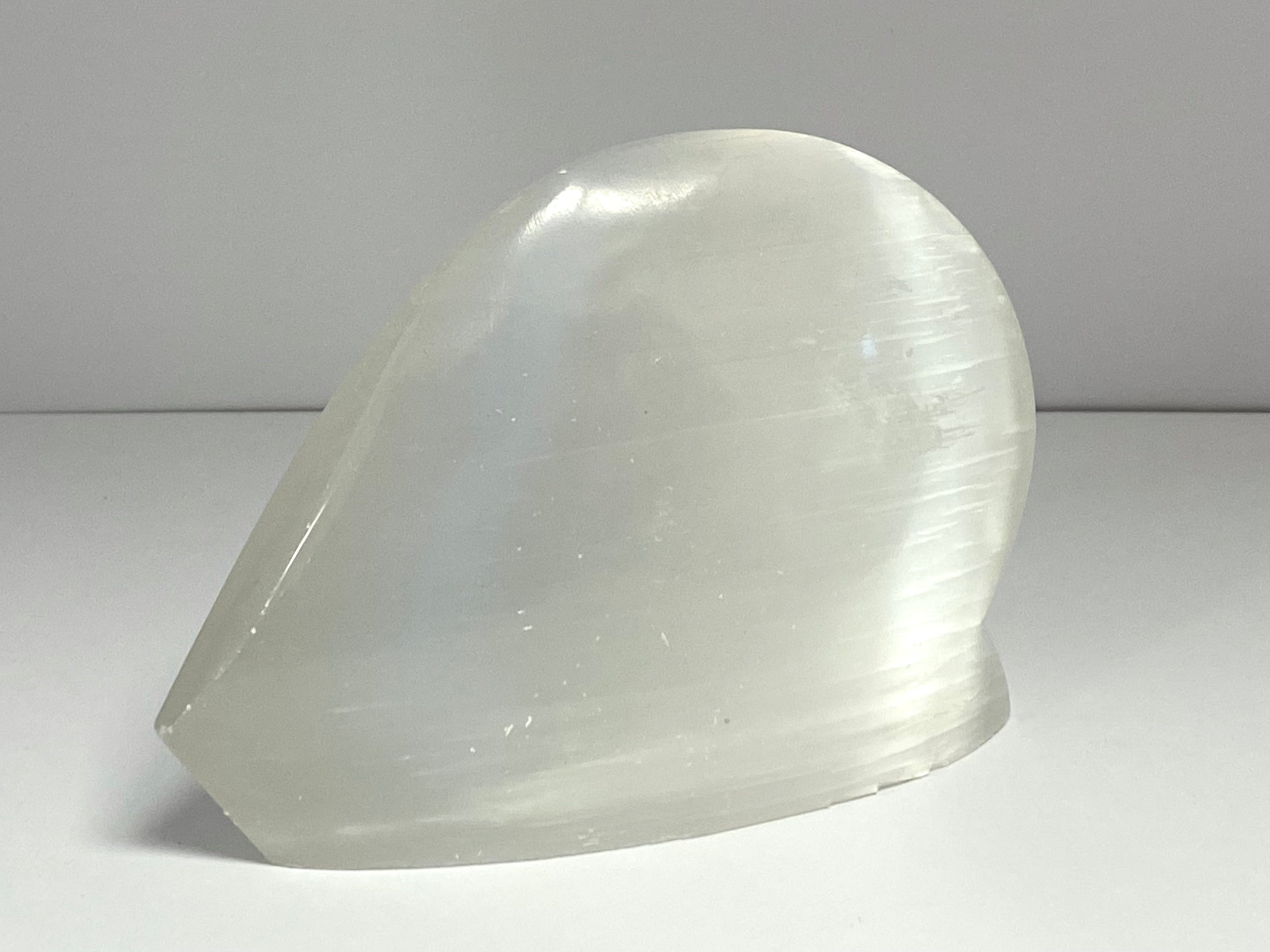 Selenite half heart - large