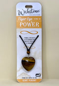 Tigers Eye Heart Pendant Stone of Power - Wishstone Collection