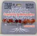 Creativity and Motivation Carnelian Bracelet Tree of Life