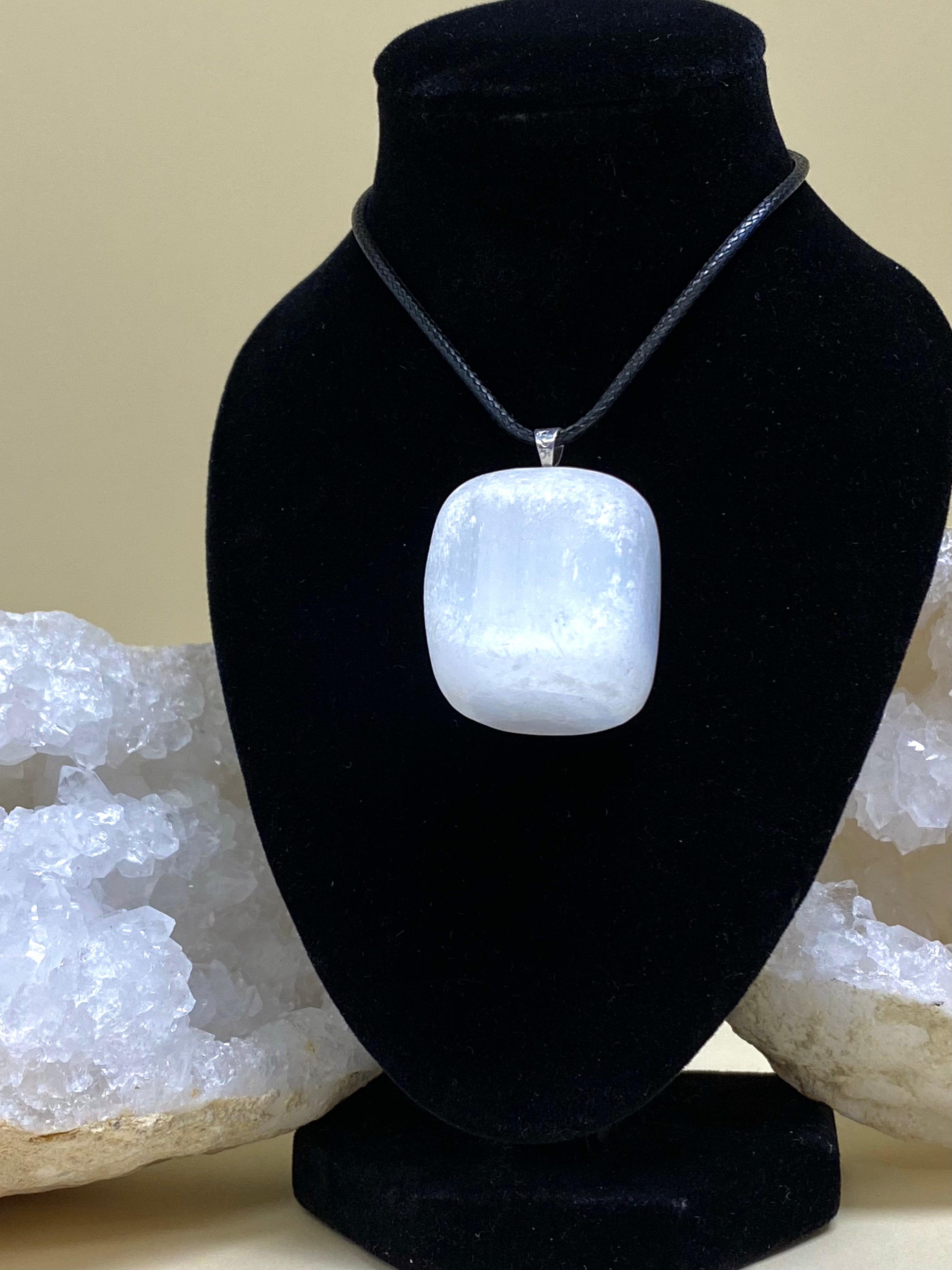 Selenite Cube Necklace