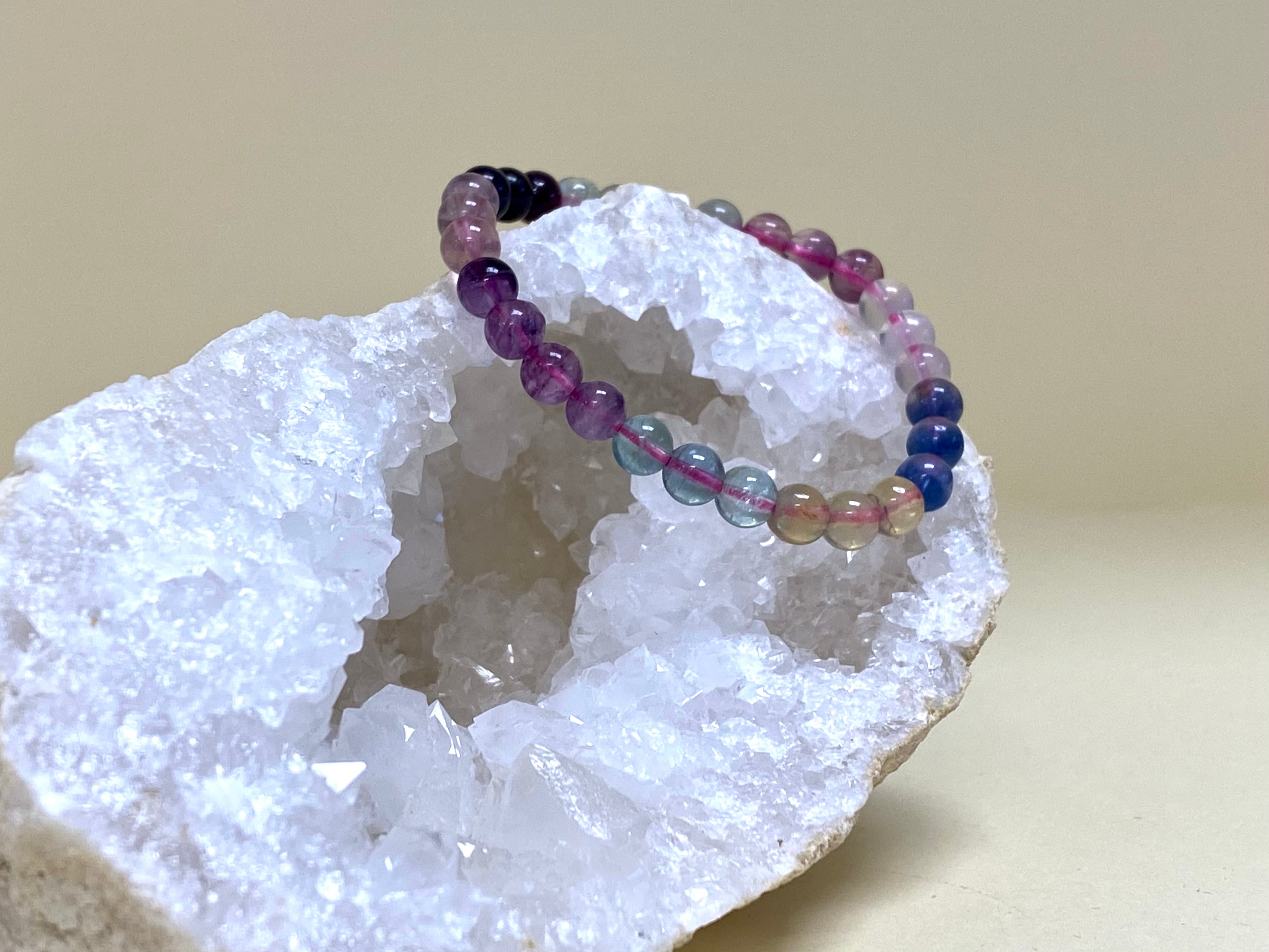 Fluorite 6mm Bead Bracelet