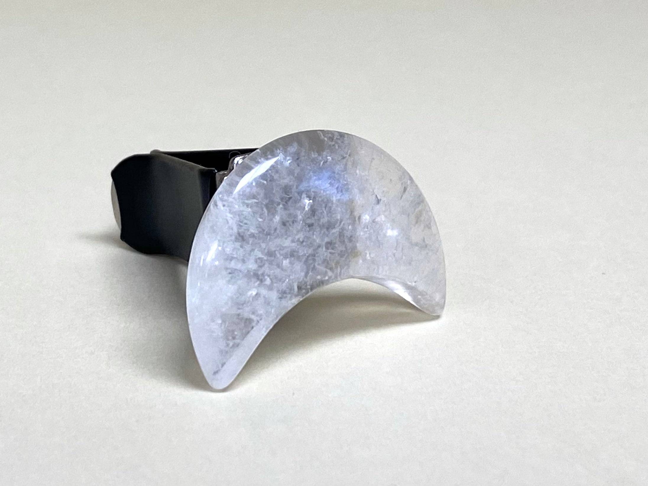 Clear Quartz Moon car vent crystal