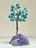 Turquoise Chip Tree on Fluorite Base