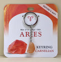 Natures Gift Jewelry Zodiac Keychain (Aries, Carnelian, Mar 21 - April 19)