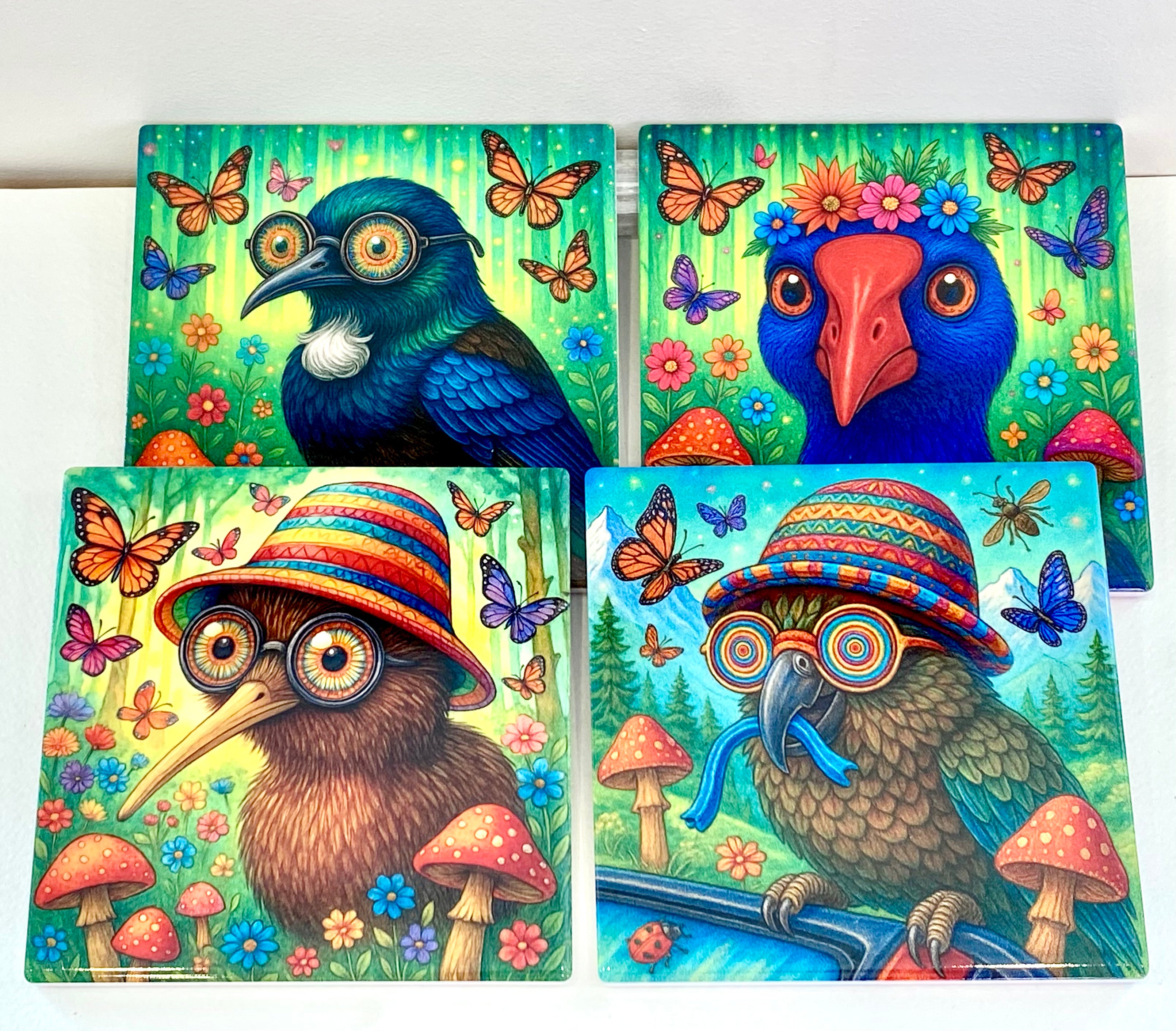 Kiwiana Ceramic Coasters set of 4