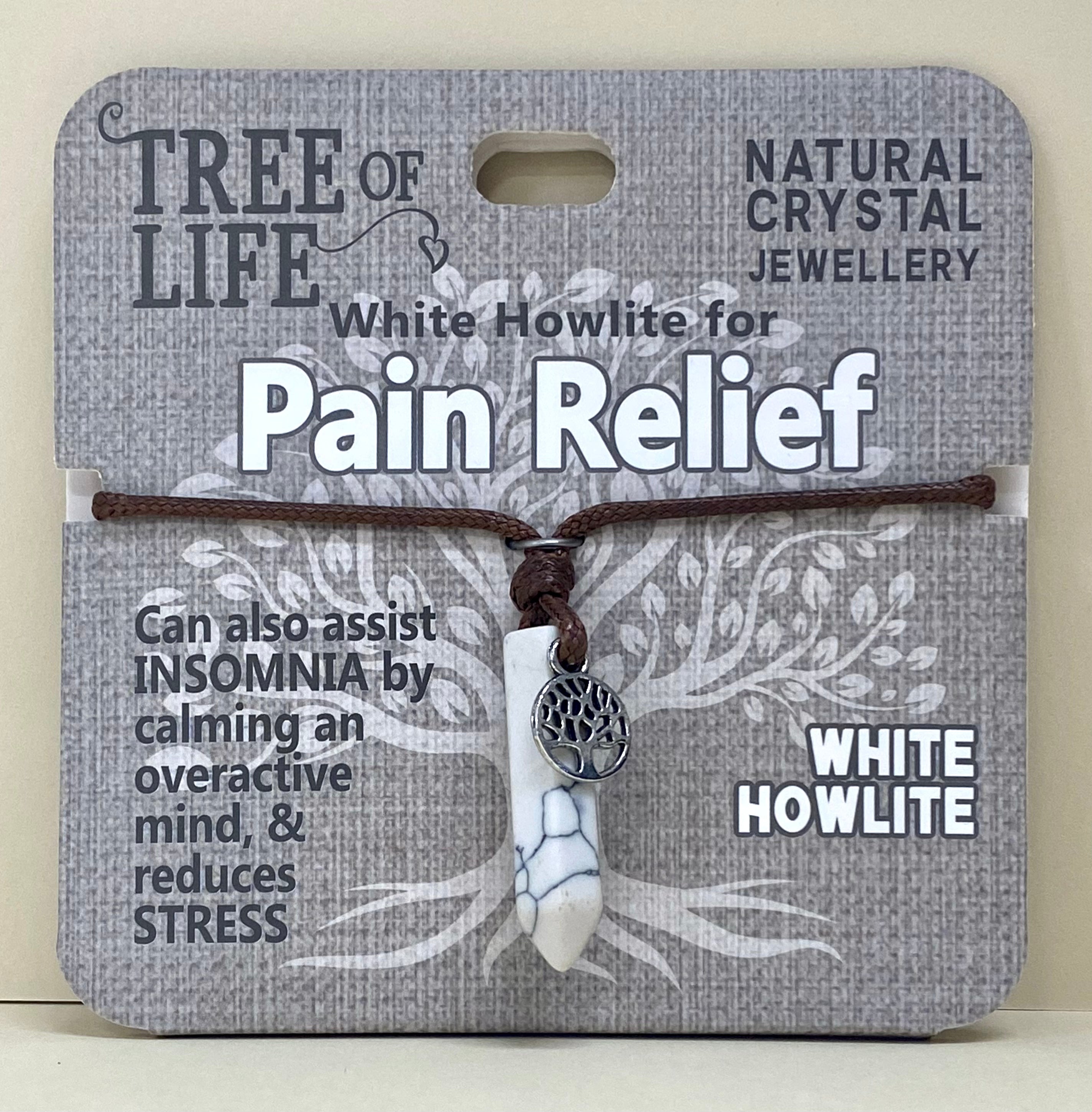 Howlite Point Necklace Pain Relief tree of life