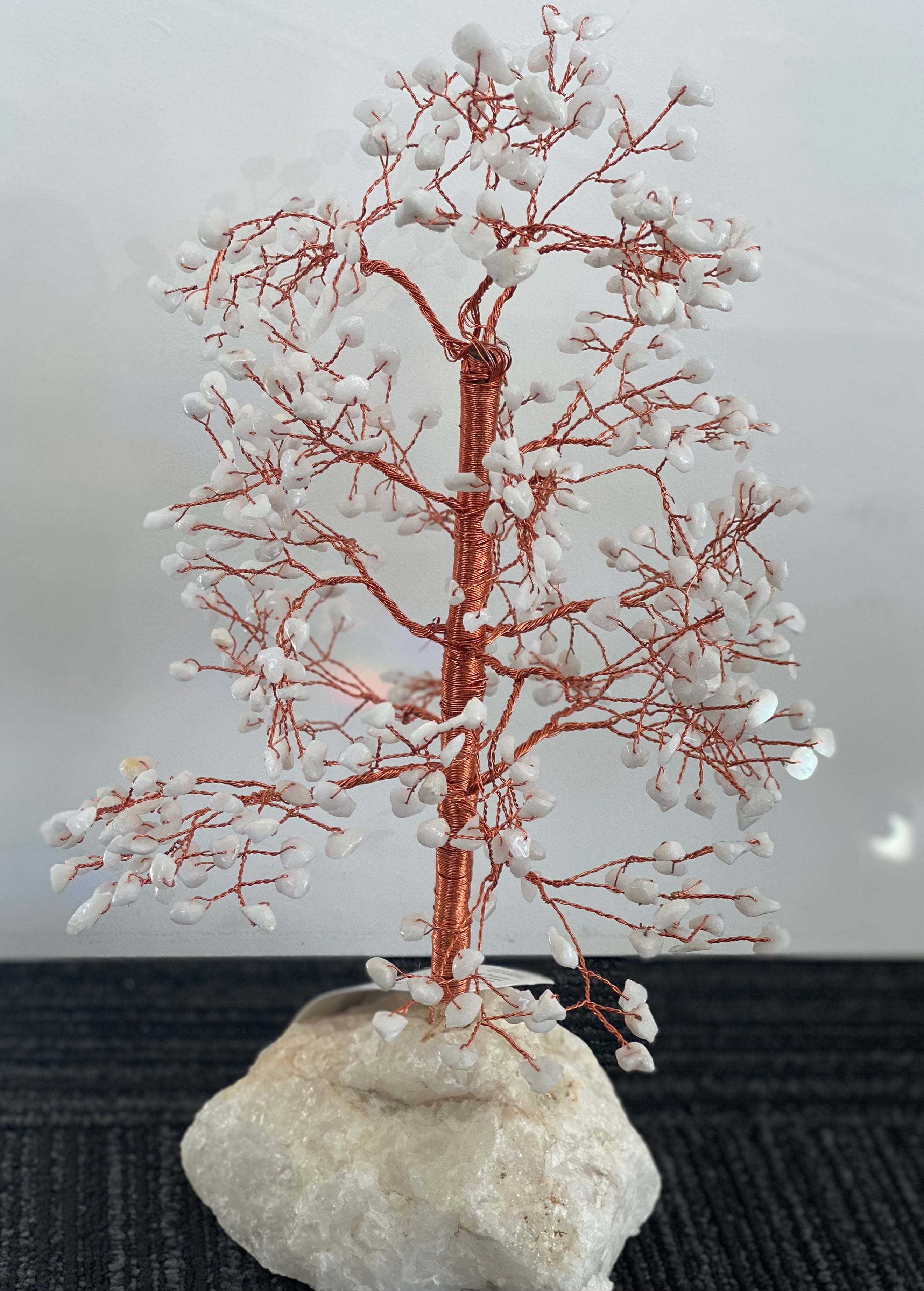 White Jade Crystal Tree, white jade base 33cm Large Chip Tree