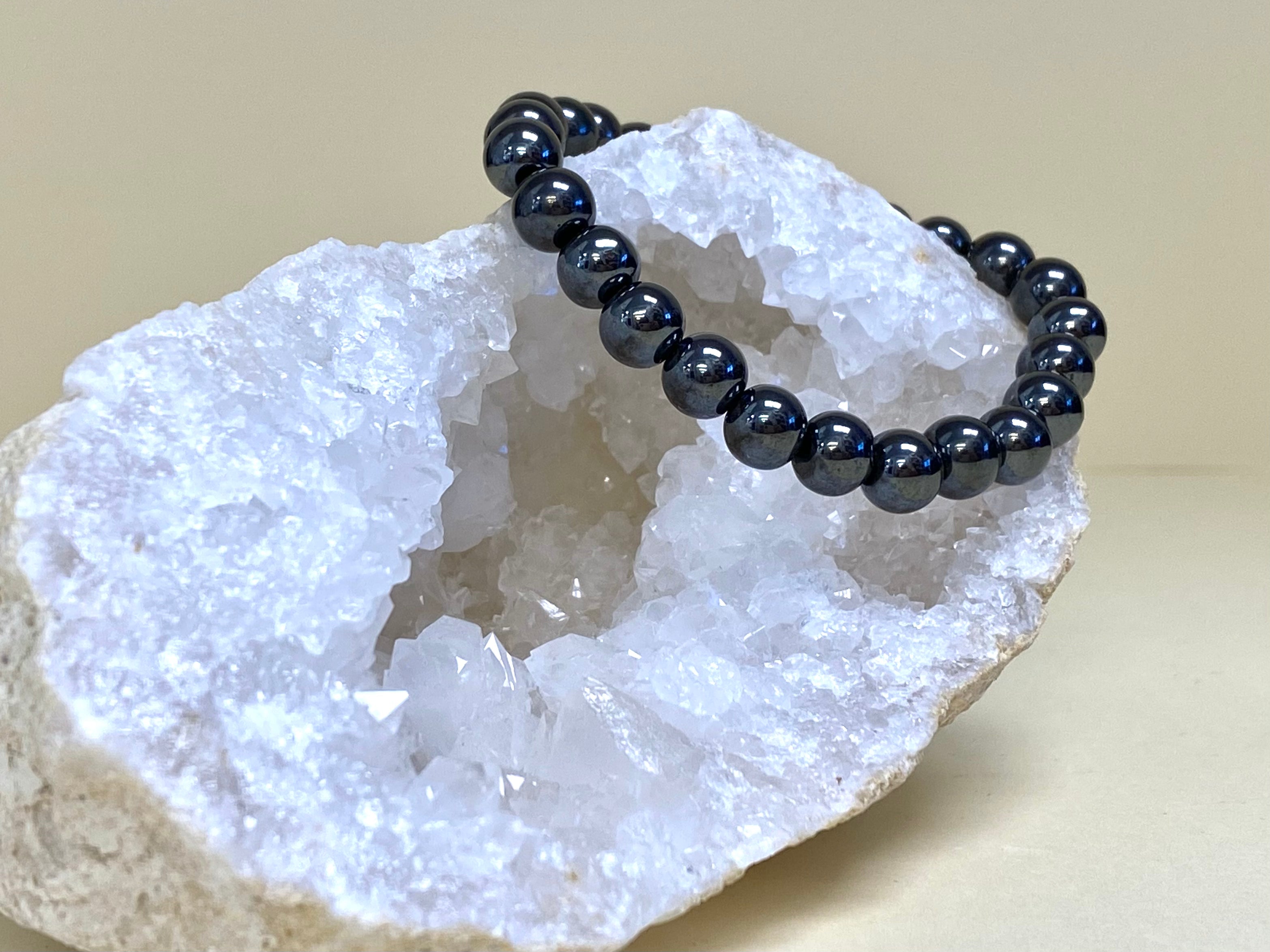 Hematite Bead Bracelet 8mm