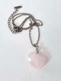 Rose Quartz Heart pendant necklace 20mm