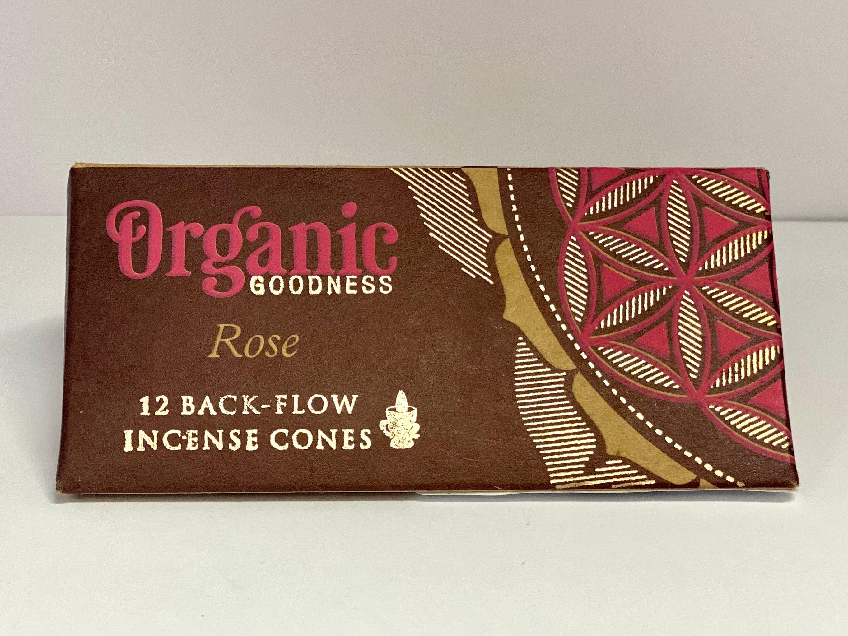 Organic Goodness Rose Back Flow incense cones