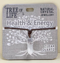 Health and Energy Clear Quartz Point Necklace Tree of Life Charm