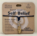 Brown Jasper Necklace Self Belief on Info Card