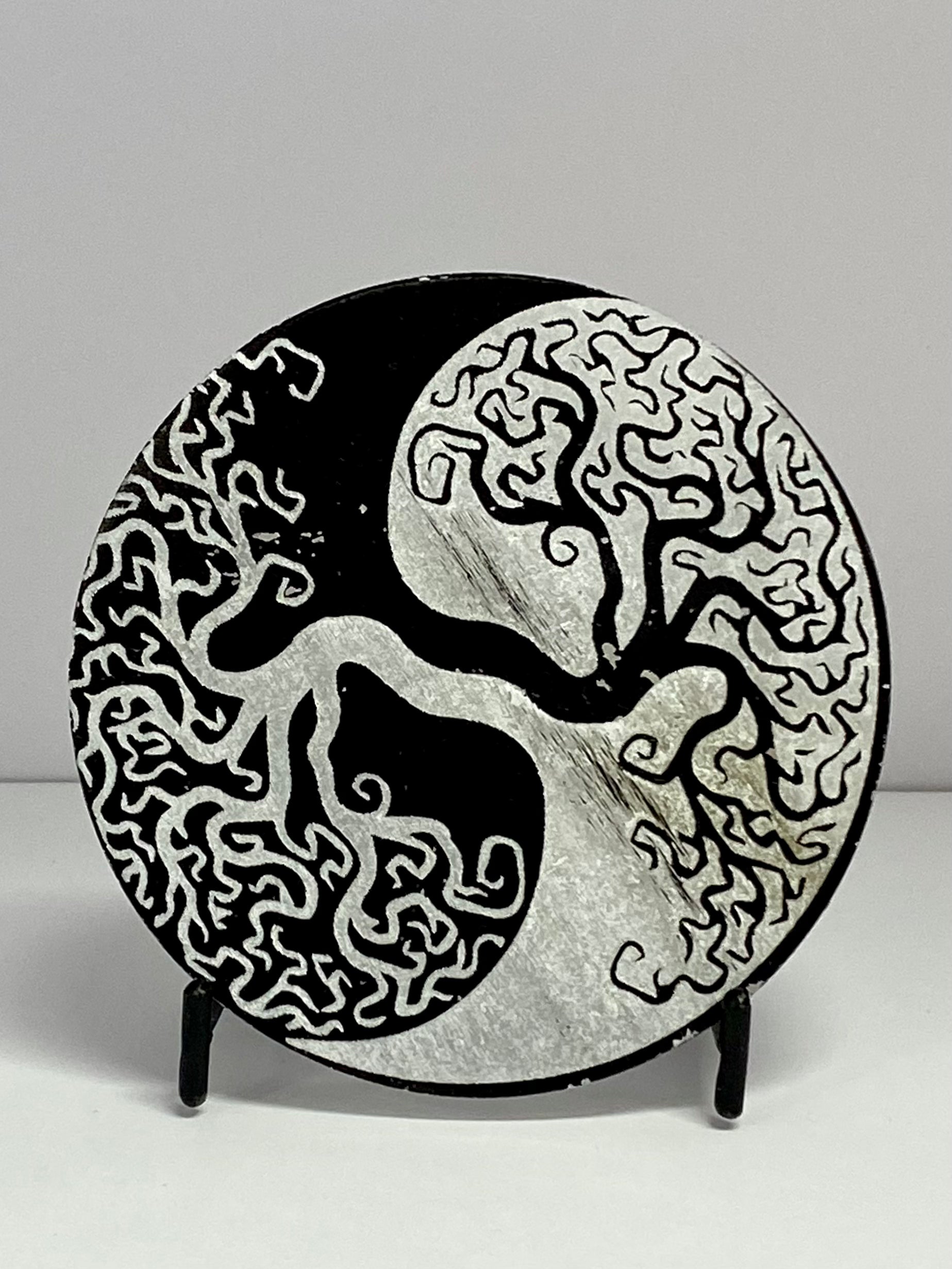 Selenite Disc Yin and Yang tree
