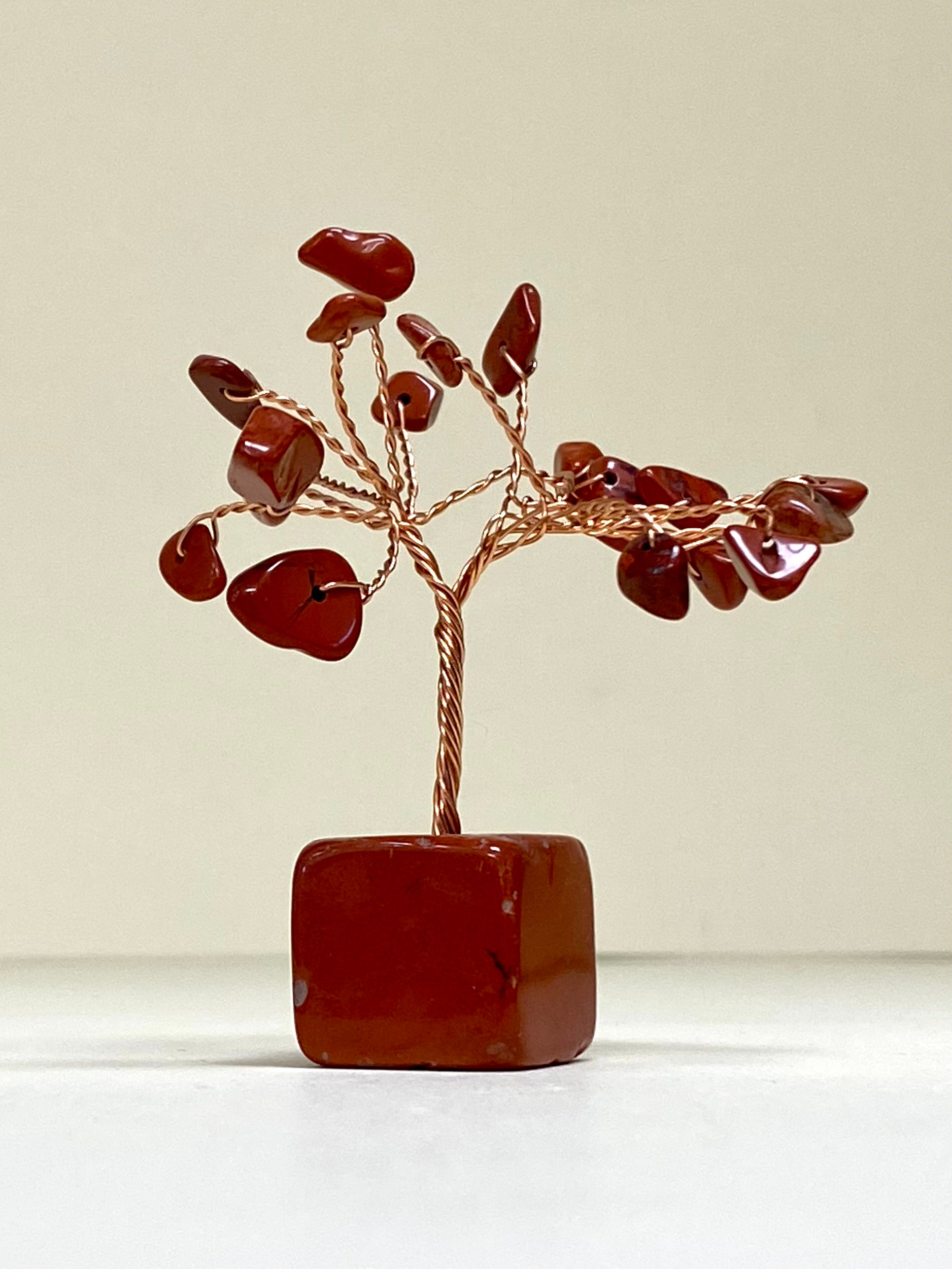 Red Jasper Chip Tree on Red Jasper Block