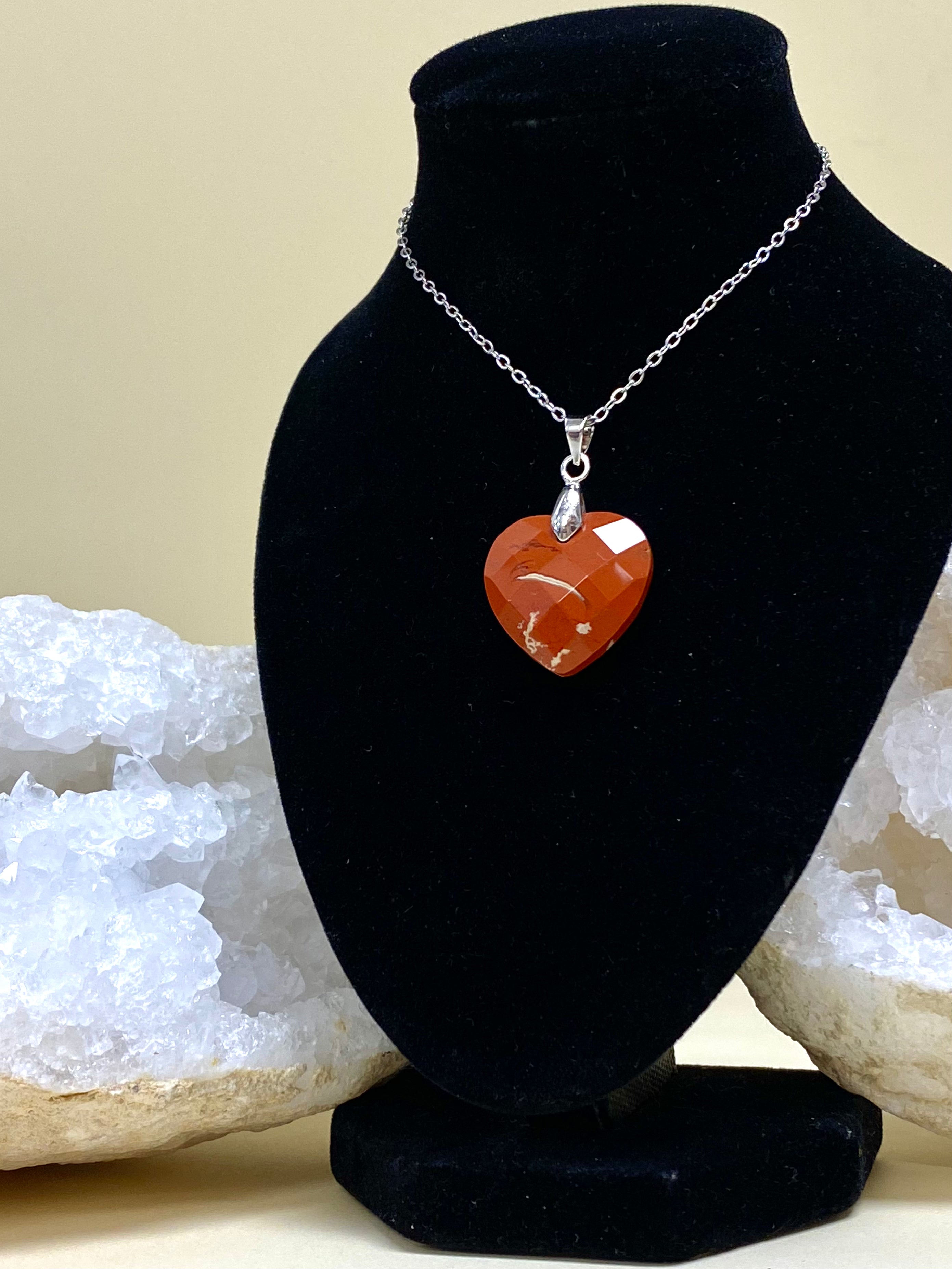 Red Jasper Heart pendant necklace