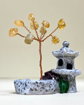 Citrine Crystal Tree with Stone Temple