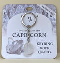 Natures Gift Jewelry Zodiac Keychain (Capricorn, Rock Quartz, Dec 22 - Jan 19)