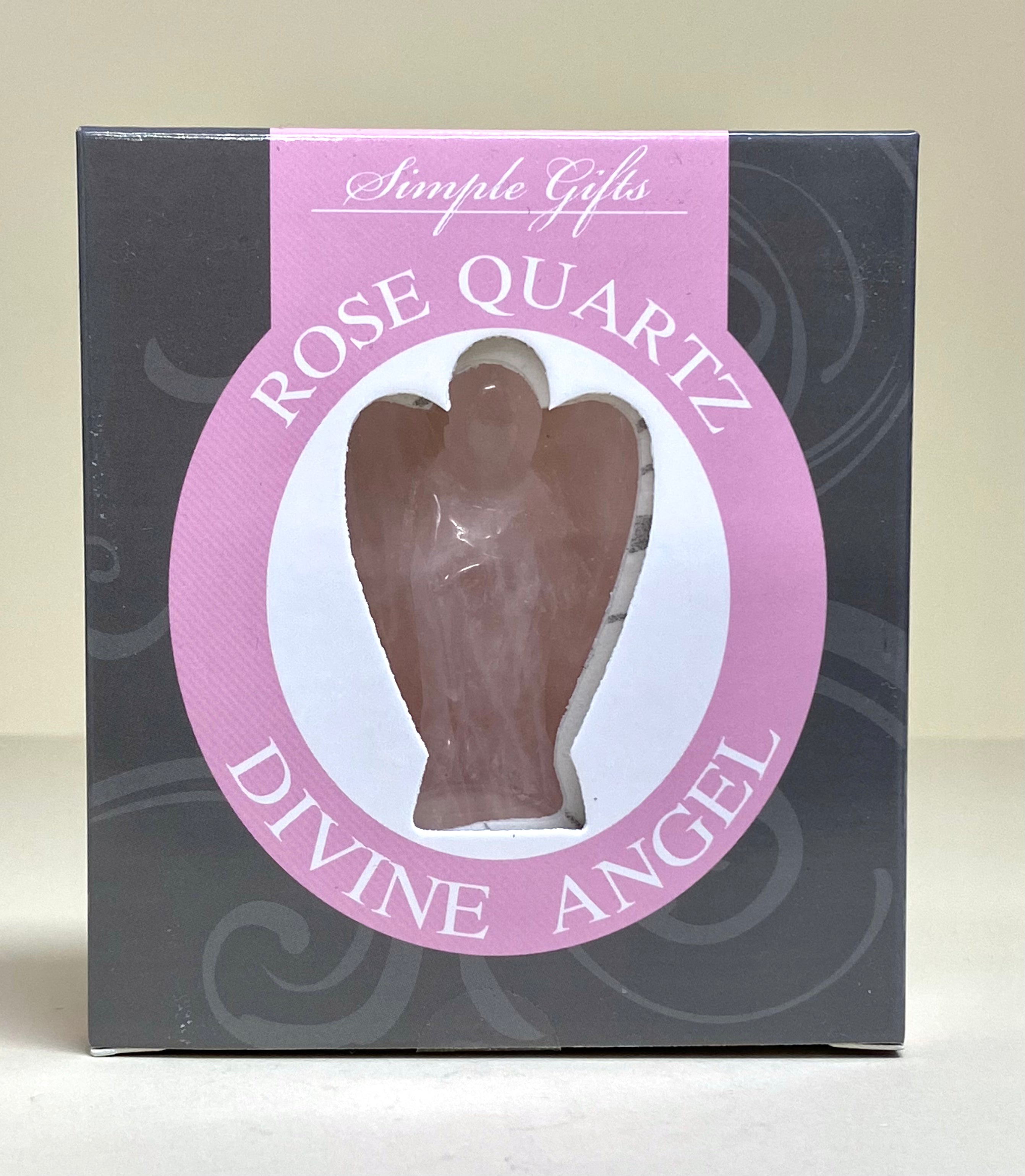 Rose Quartz Divine Guardian Angel in Box