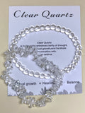 Clear Quartz 2 pack (chip and bead) bracelets