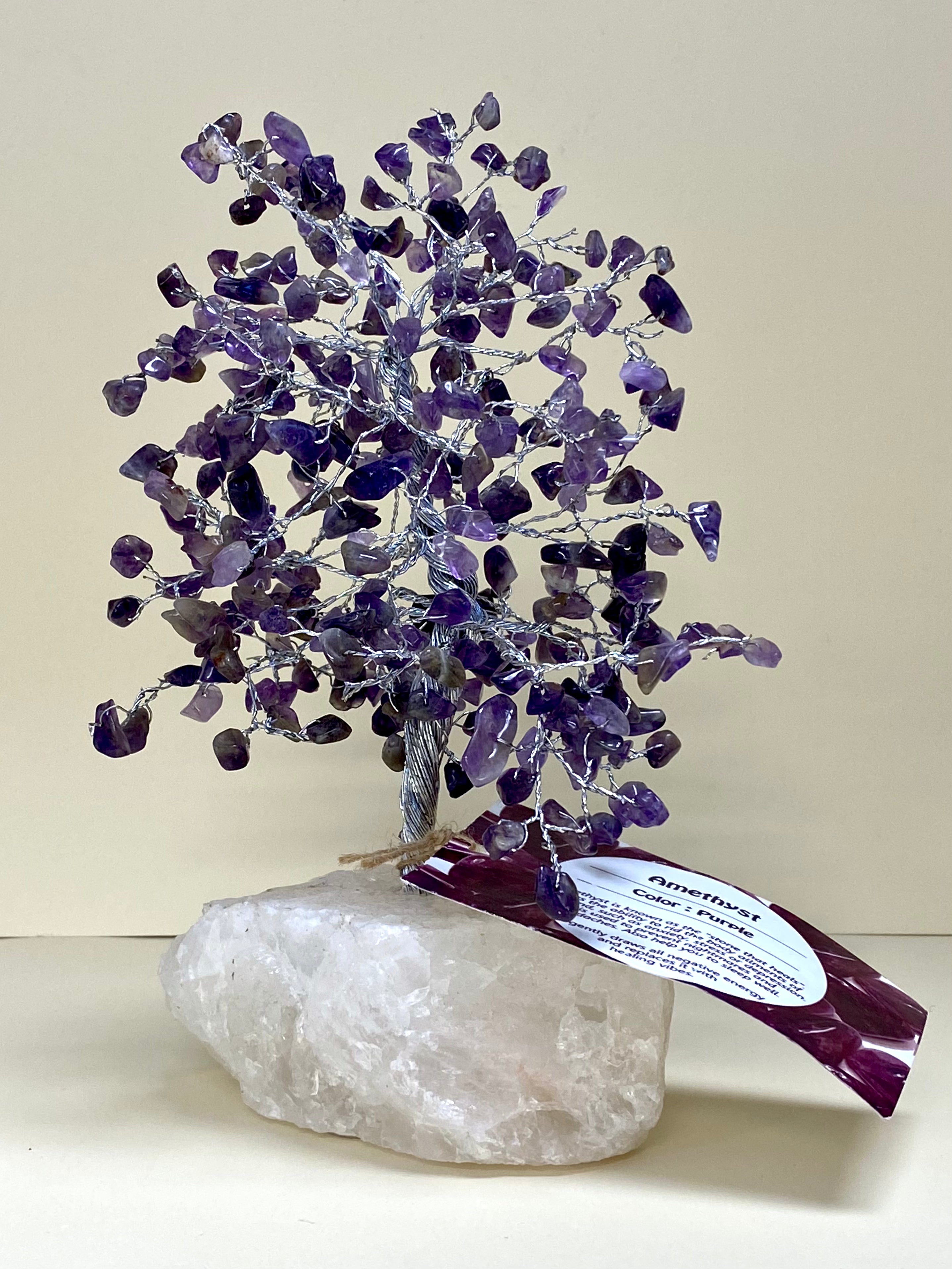Amethyst Chip Tree on White Jade Base 20cm