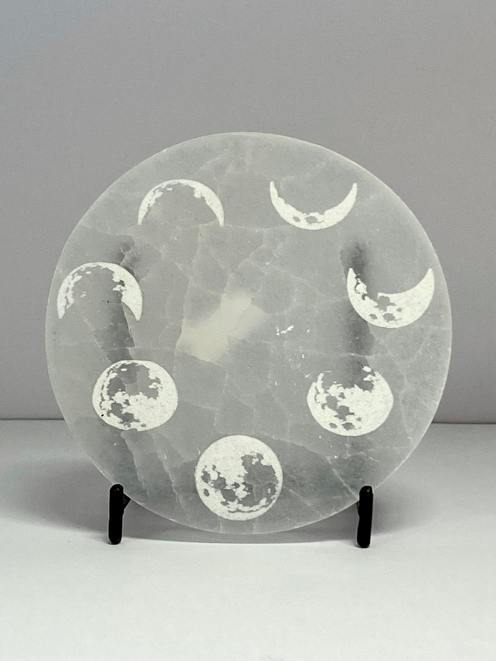 Selenite Disc Moon Phase