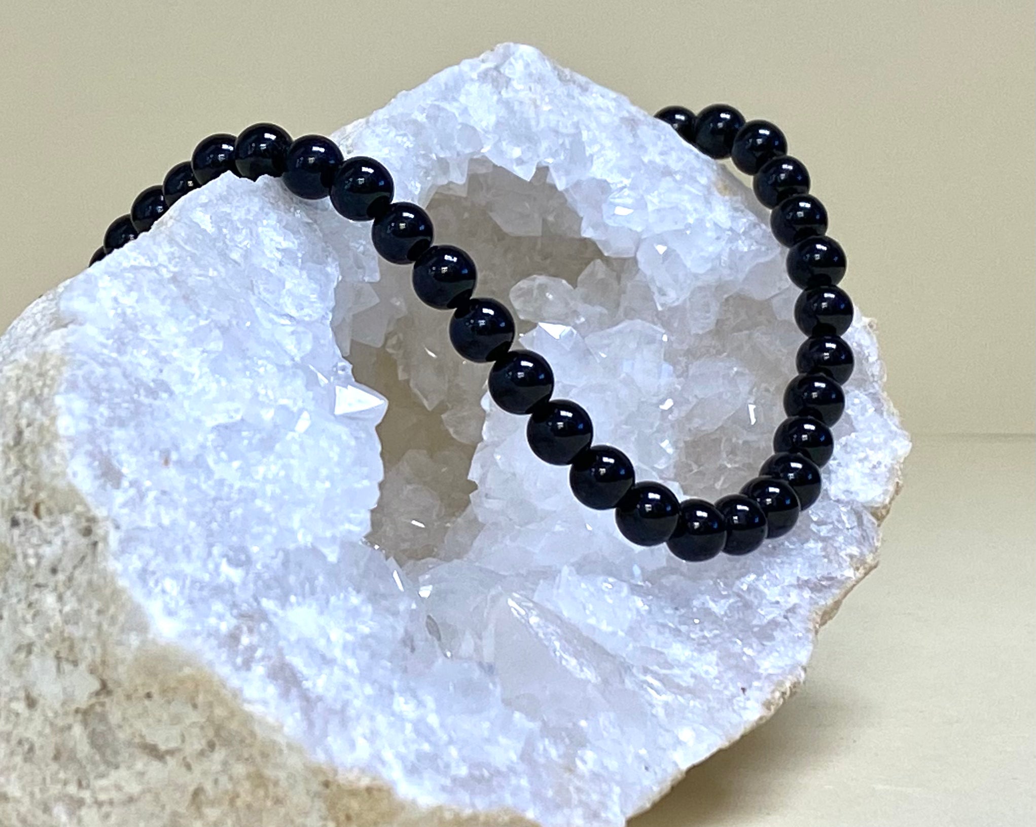 Black Tourmaline 6mm Bead Bracelet