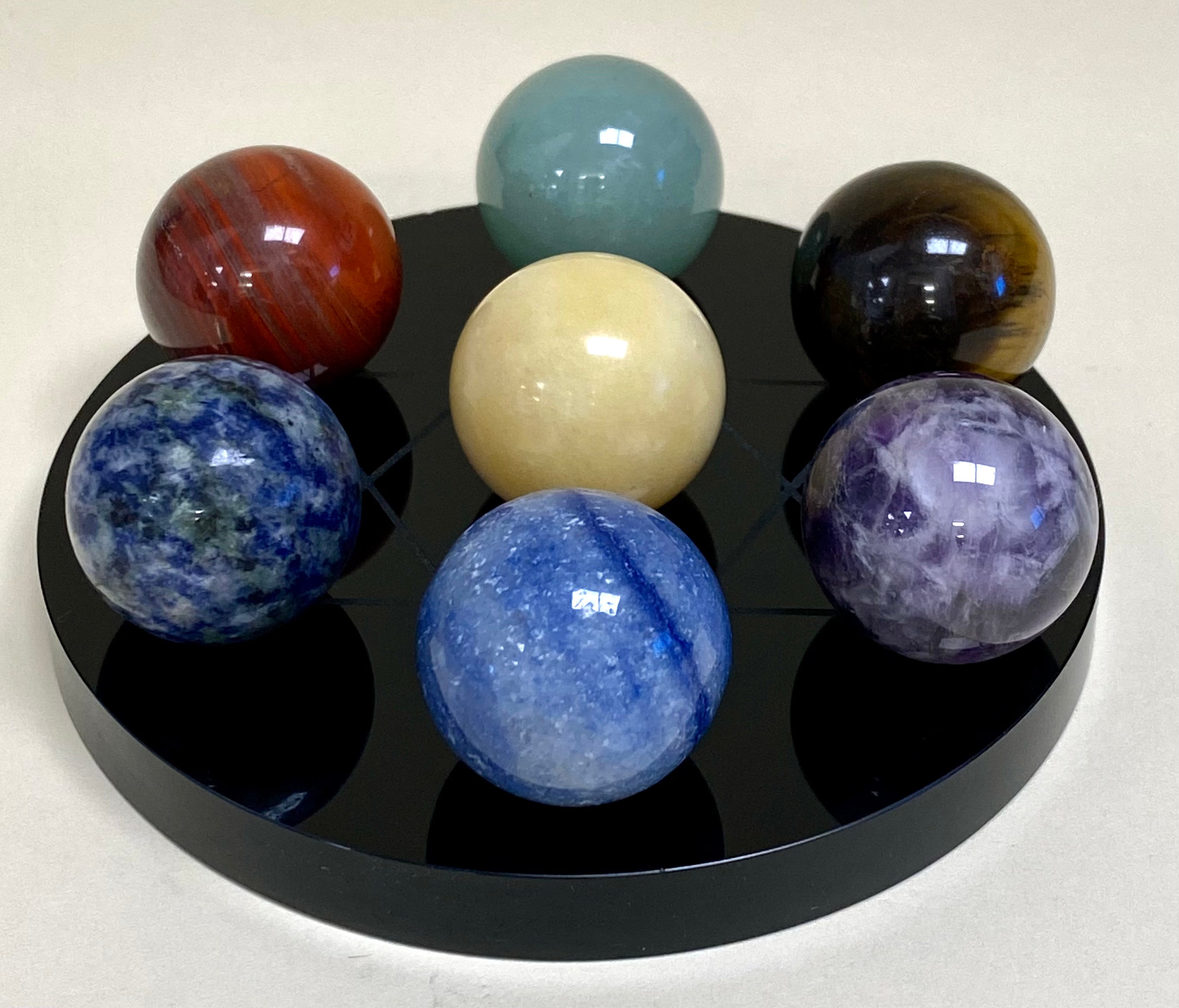 Set of 7 Spheres and Stand