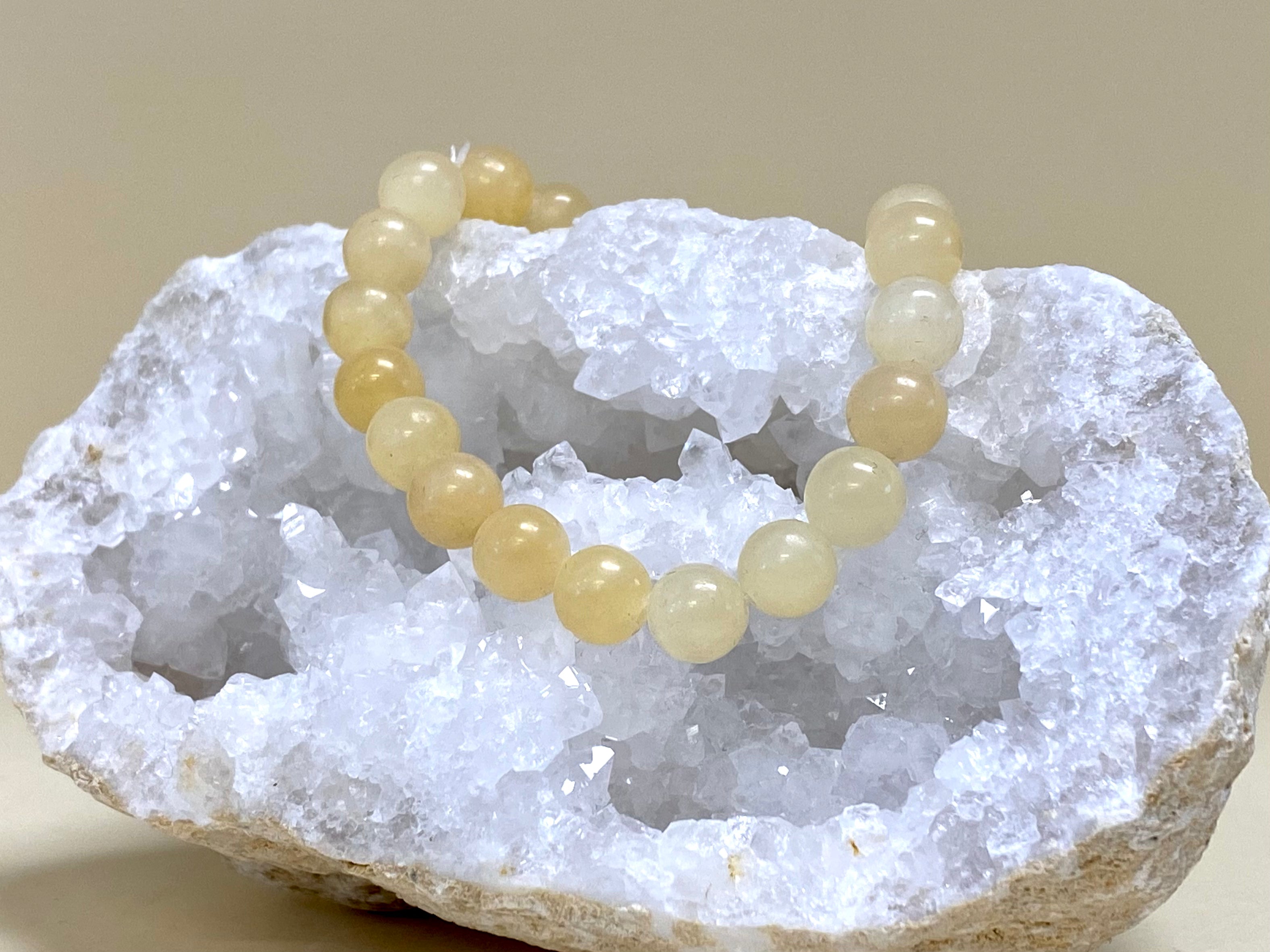 Yellow Jade 6mm Bead Bracelet
