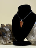 Red Goldstone 6 Facet Pendant on Black String