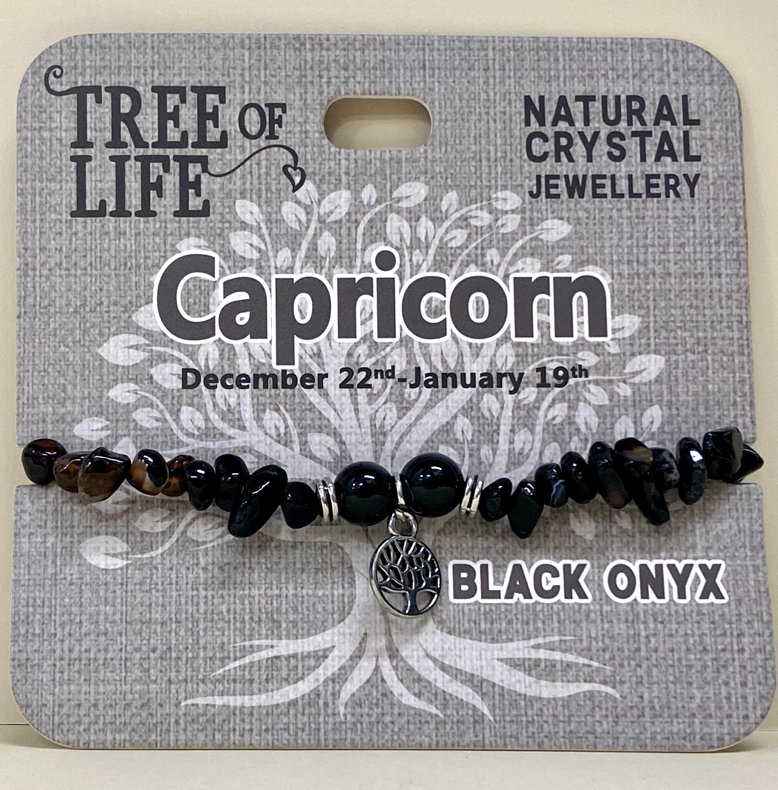 Capricorn Onyx Bracelet Tree of Life