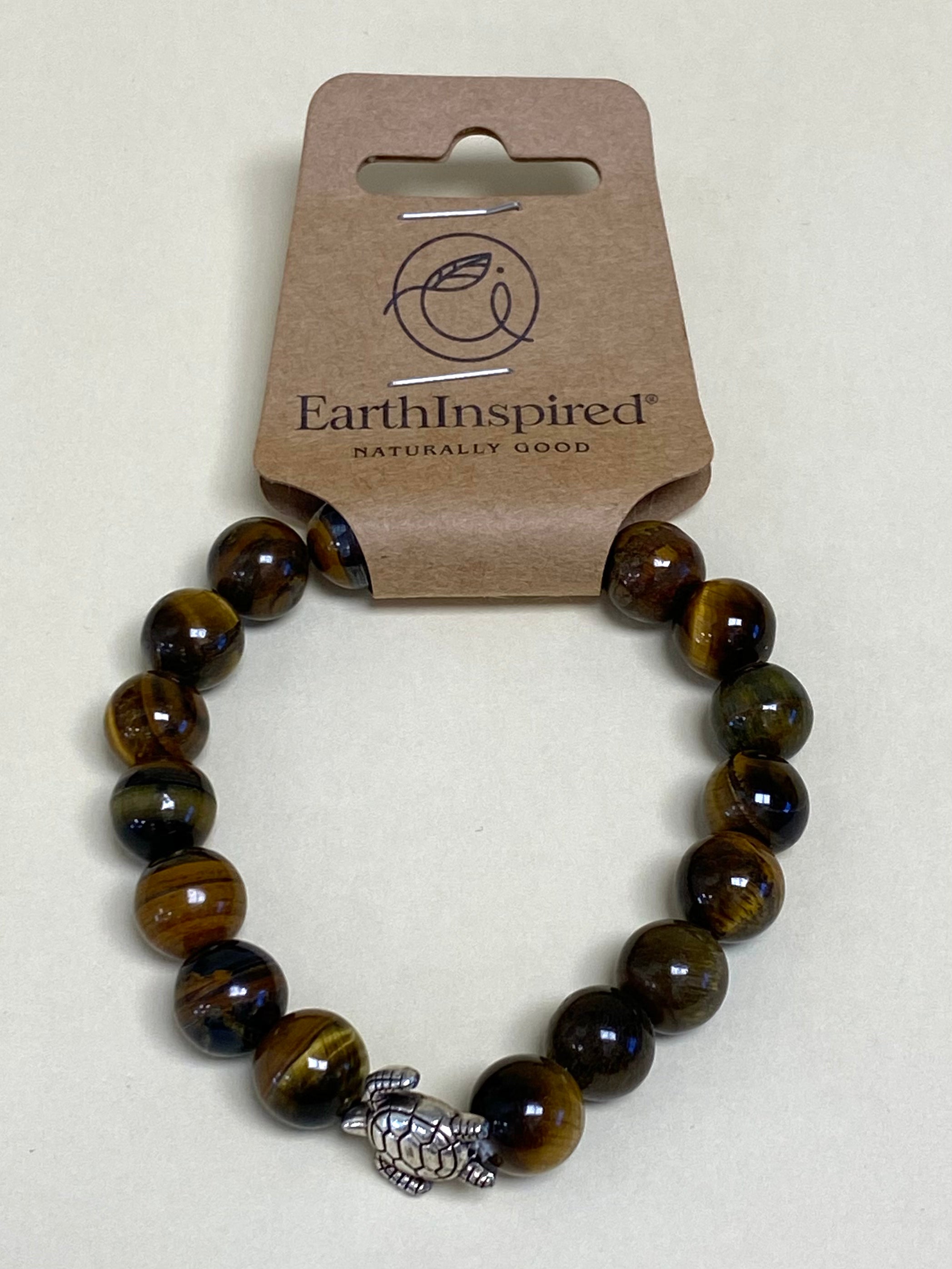 Tigers Eye Turtle 10mm Bead Bracelet
