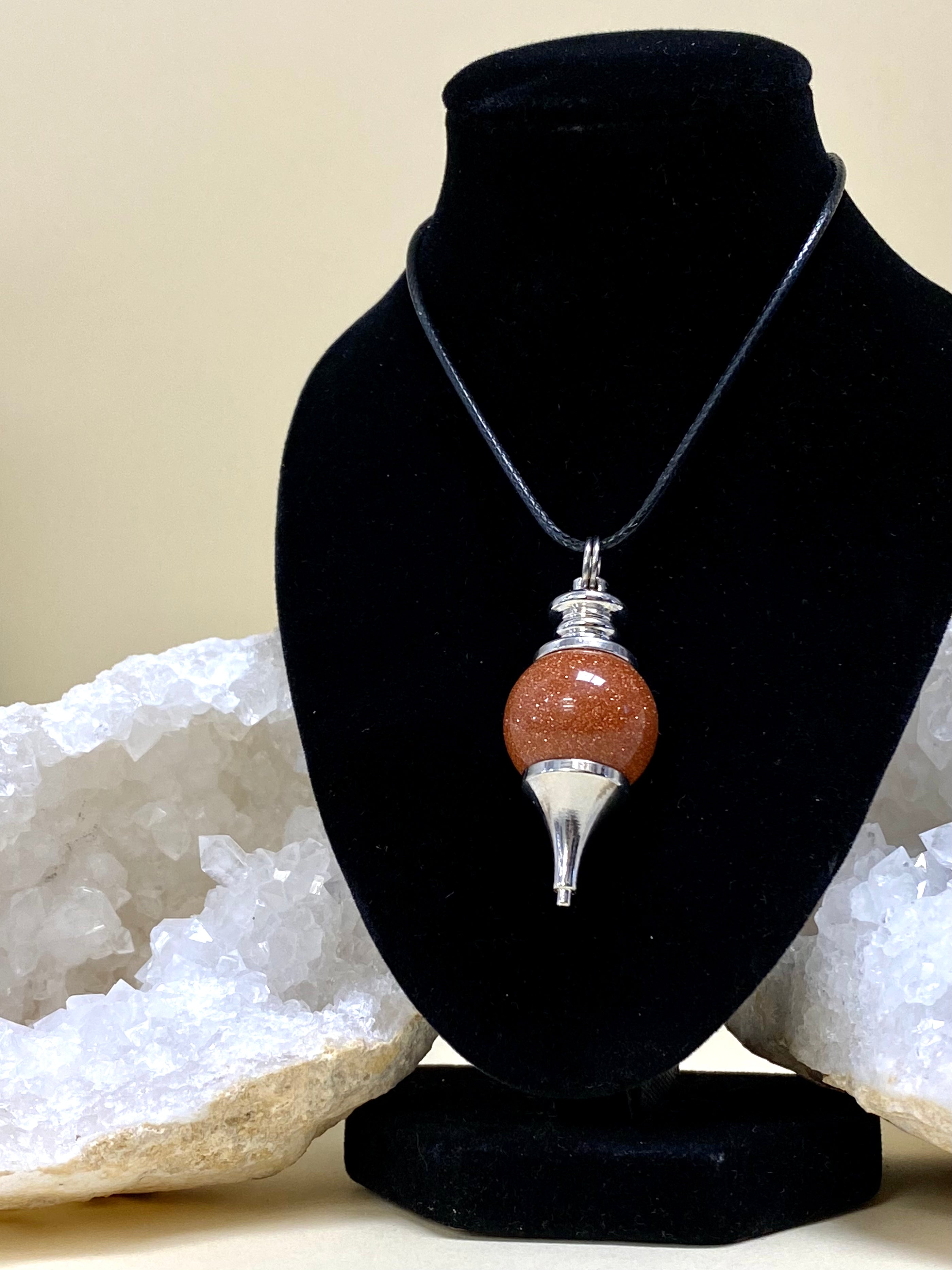 Red Goldstone Pendulum Necklace