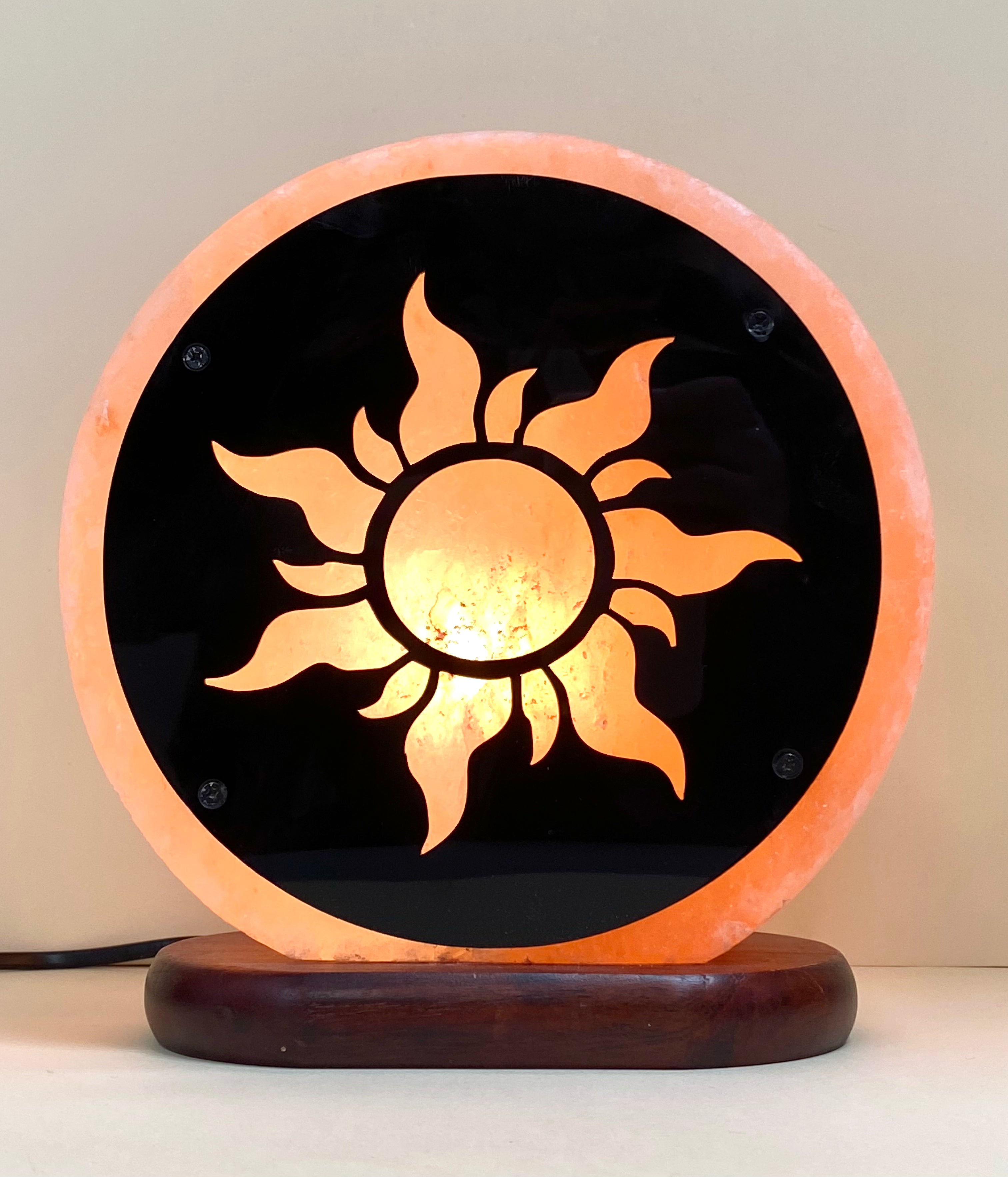 Himalayan sun salt lamp round