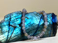 Grey Agate Bead Bracelet 6mm