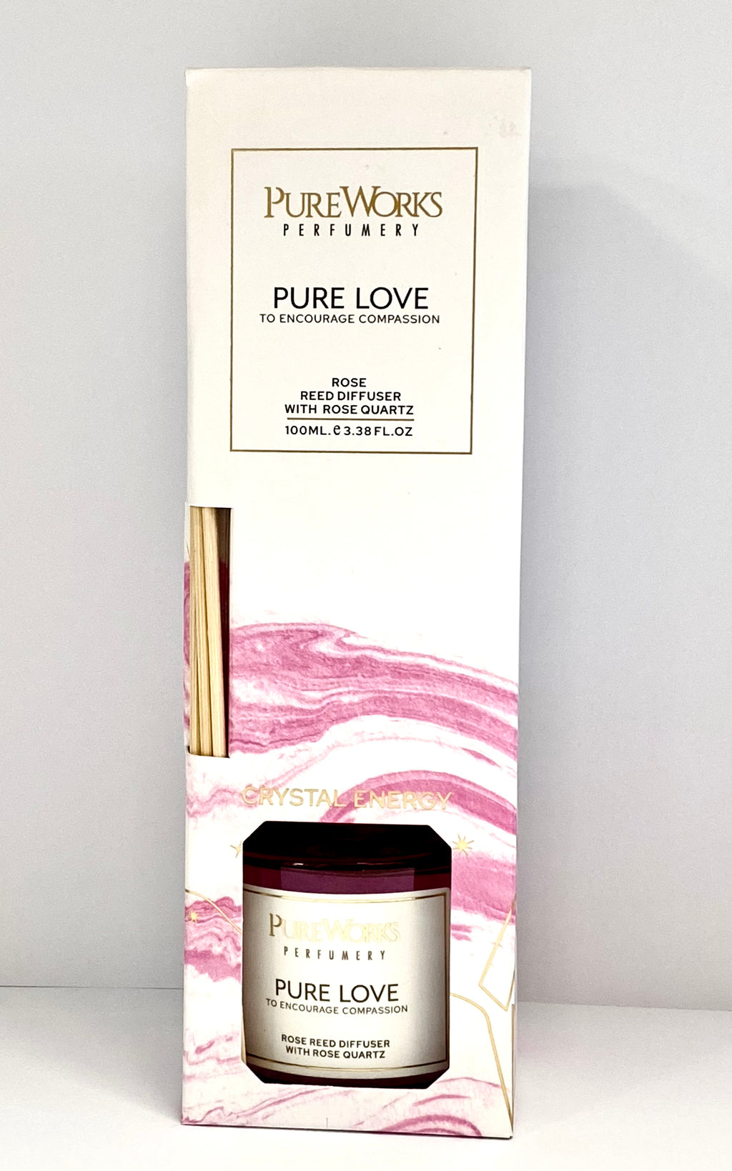 Pure Love Pureworks Rose Reed Diffuser Rose Quartz 100ml