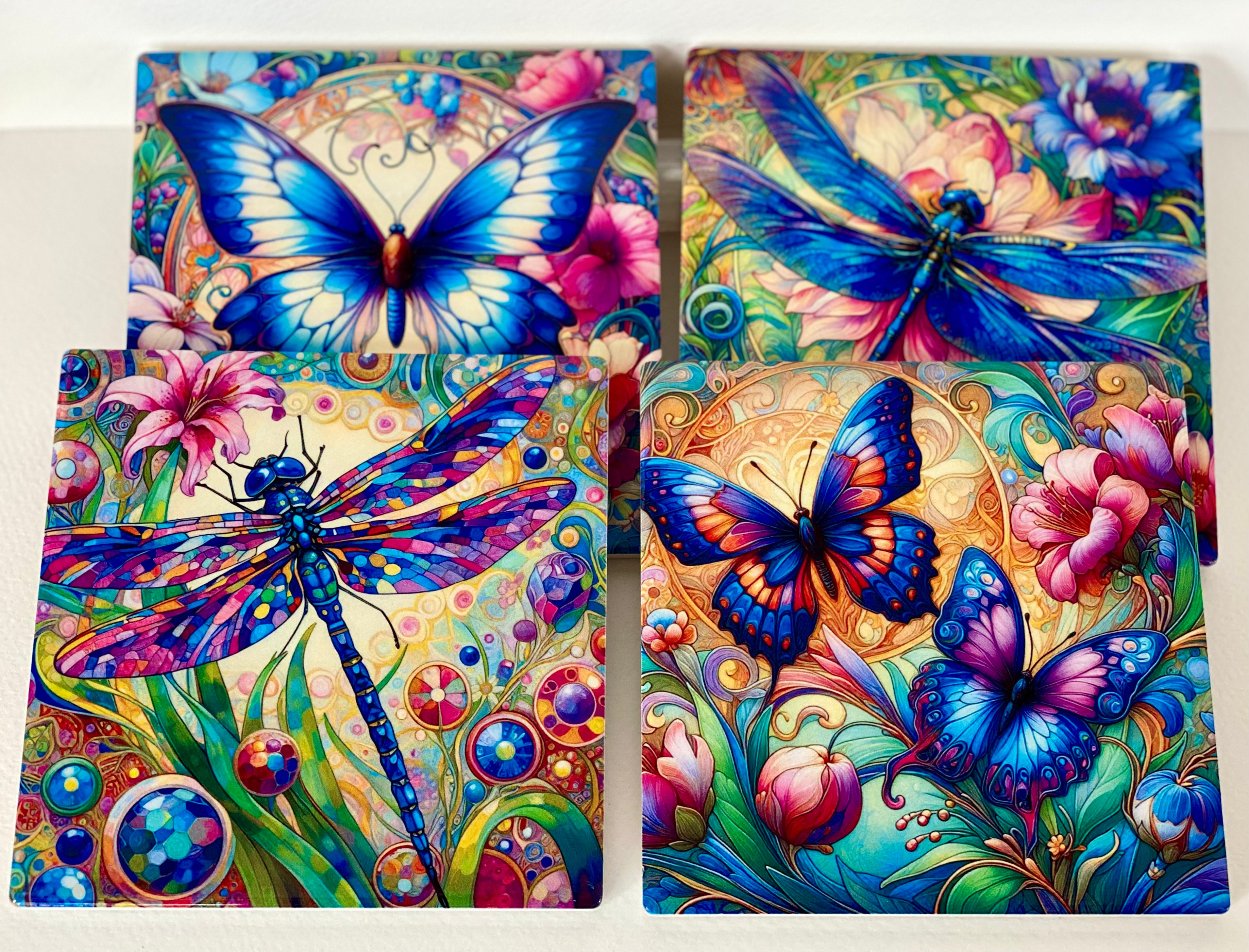 Dragonfly Coasters set of 4