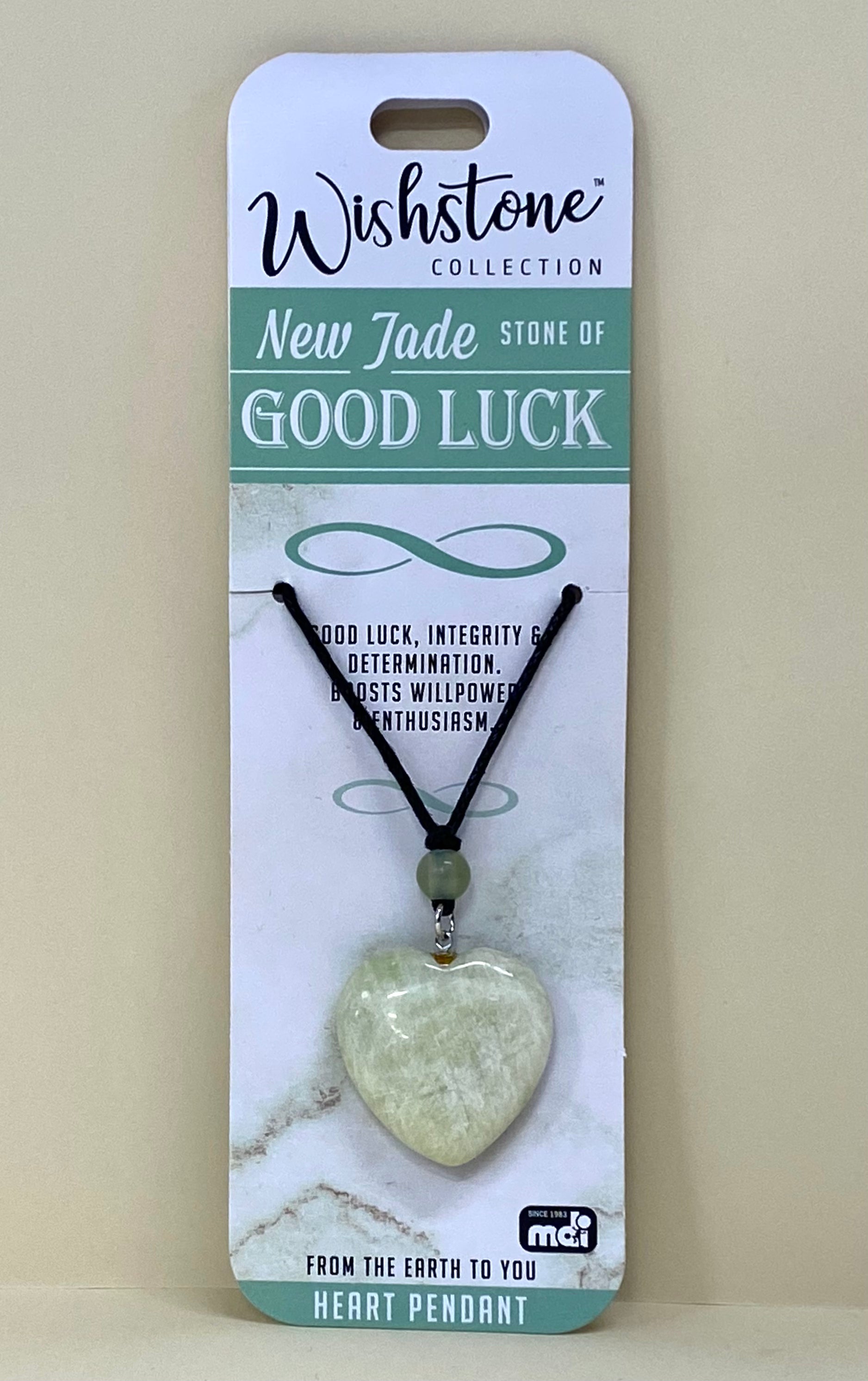 Jade Heart Pendant Stone of Goodluck - Wishstone Collection
