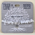 Gemini Clear Quartz Bracelet Tree of Life