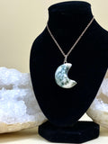 Moss Agate Moon Pendant necklace