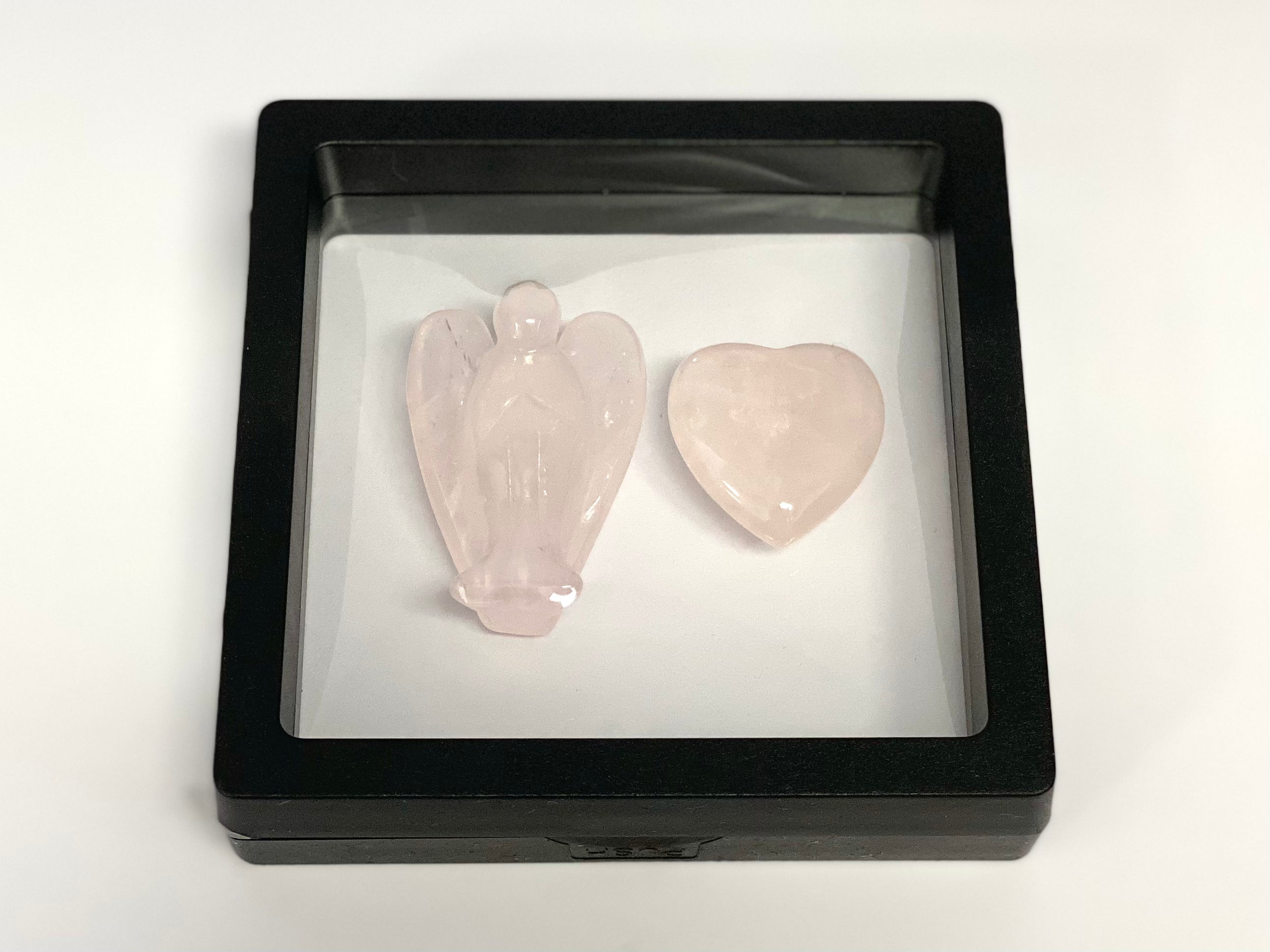 Angel and Heart Display Box (Rose Quartz)