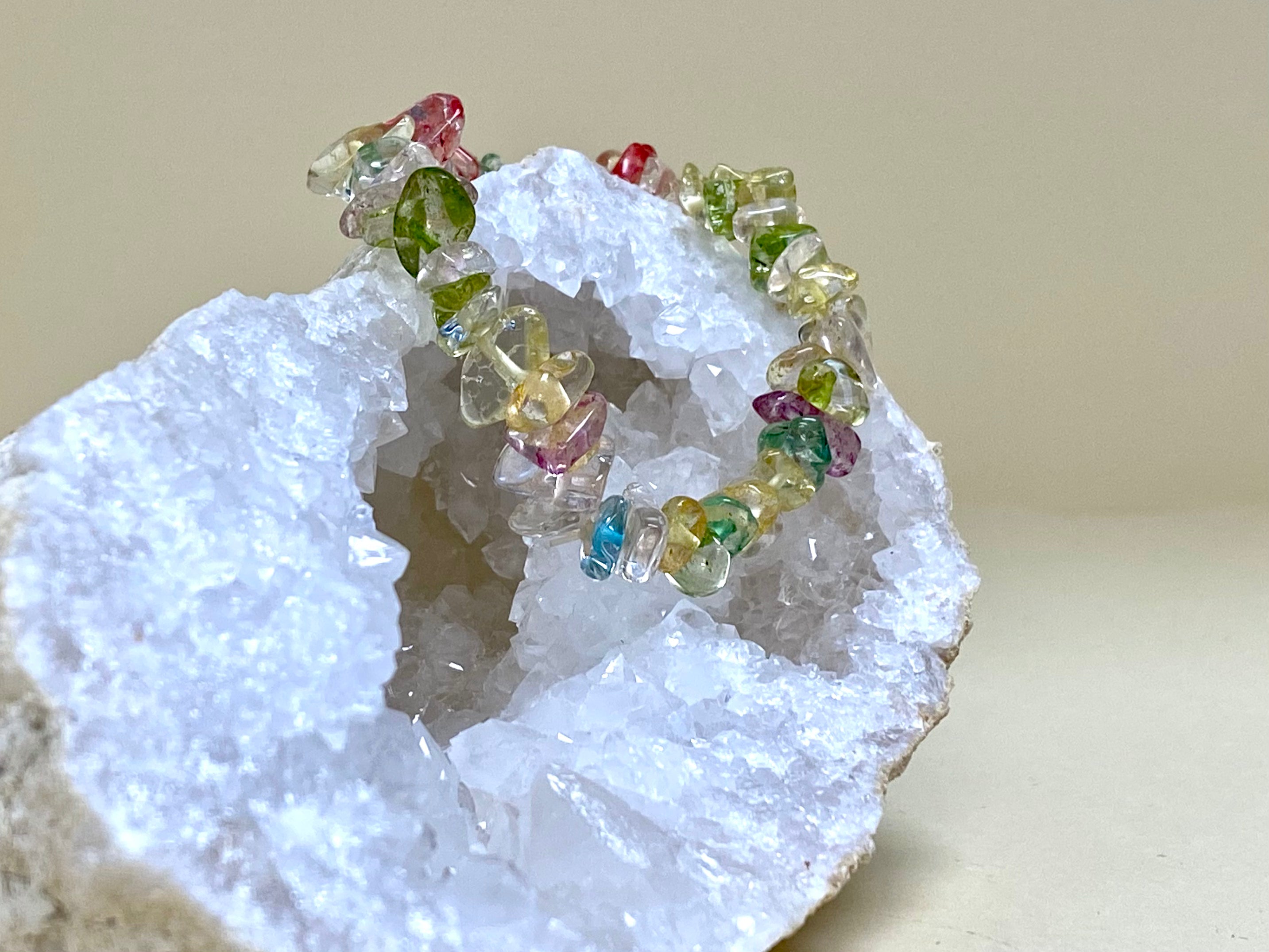 Rainbow Quartz Chip Bracelet