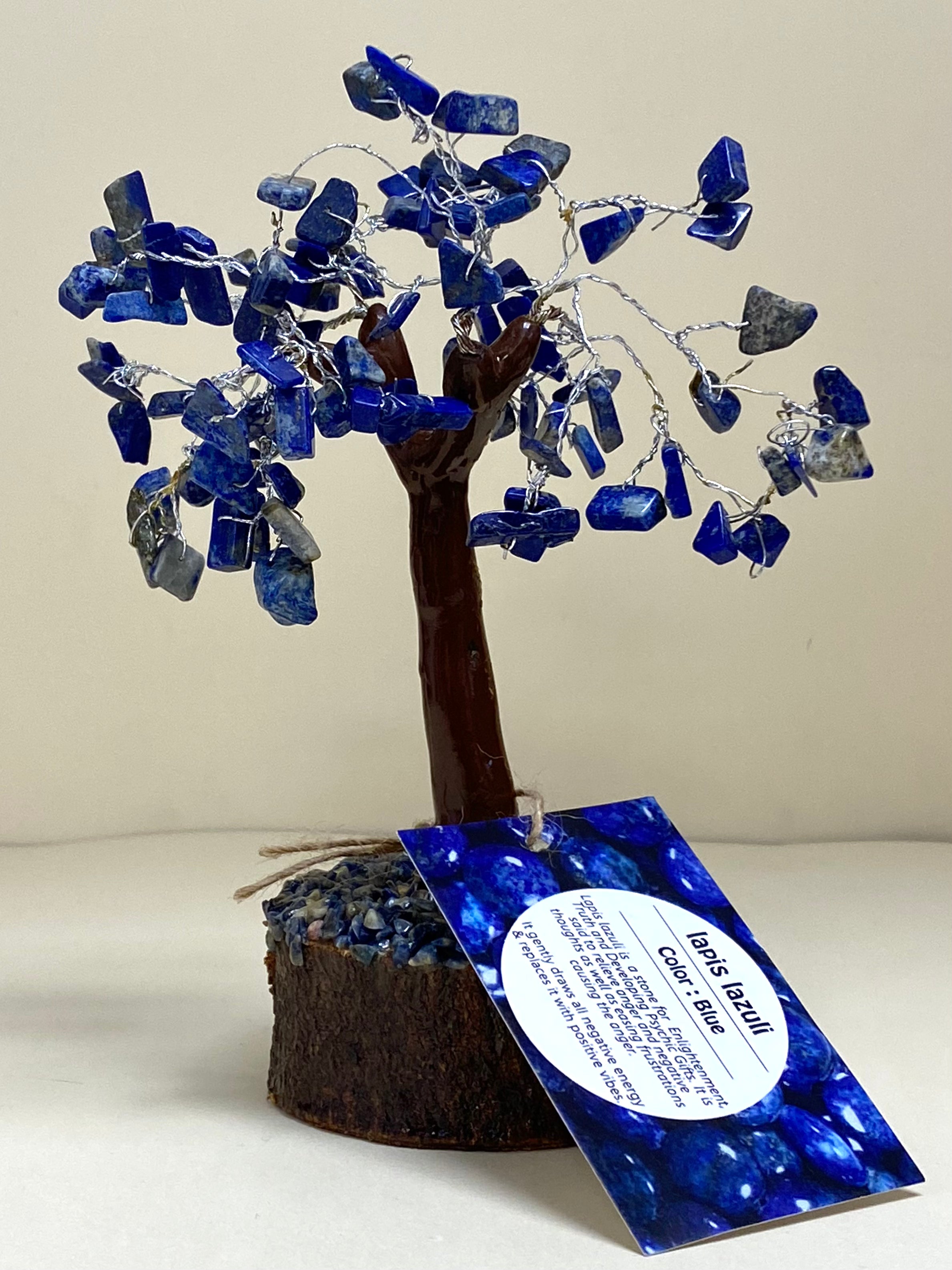Lapis Lazuli Crystal Tree Neem Base 19cm