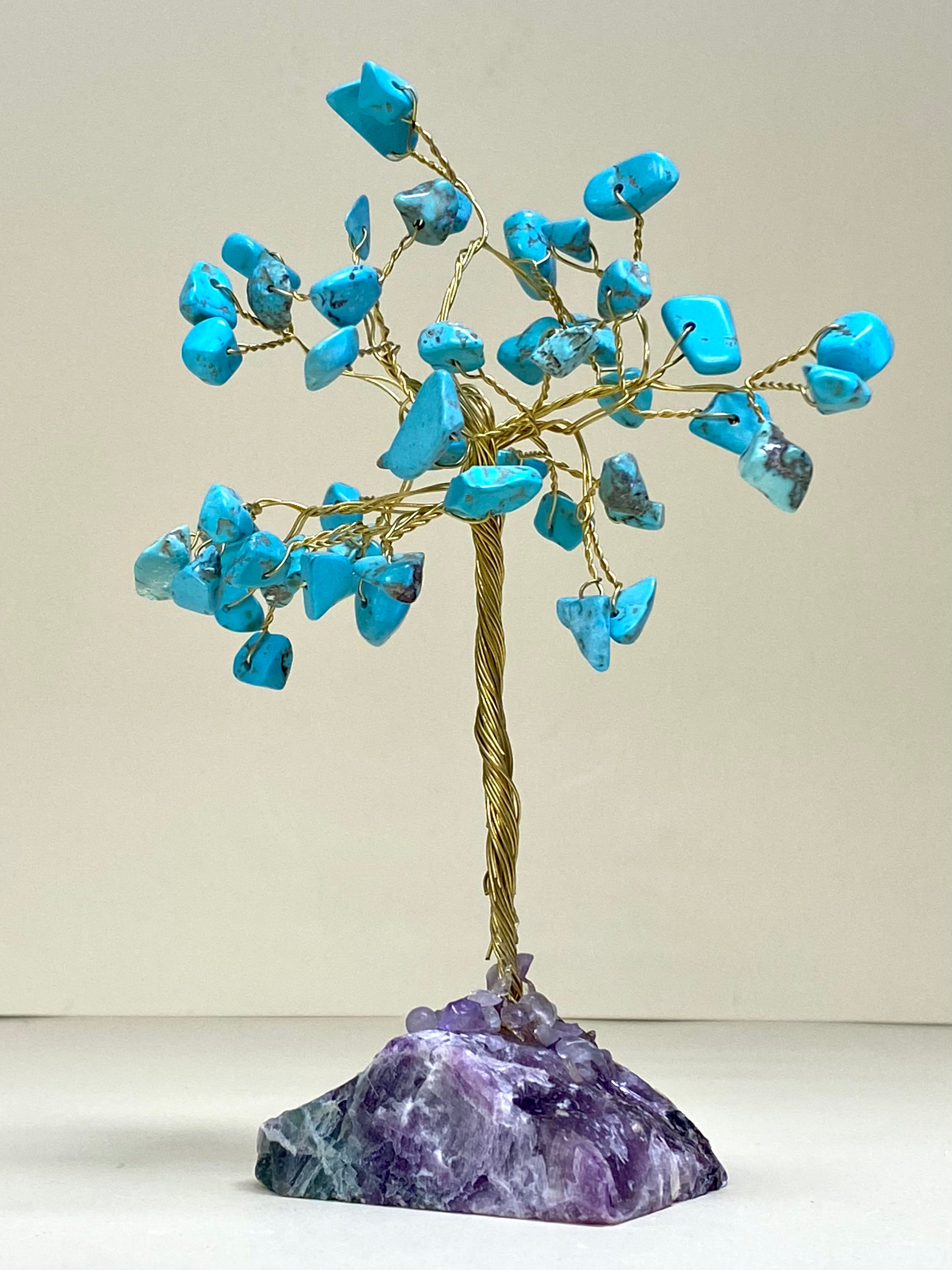 Turquoise Chip Tree on Fluorite Base