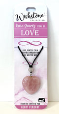 Heart Pendant Rose Quartz Stone of Love - Wishstone Collection