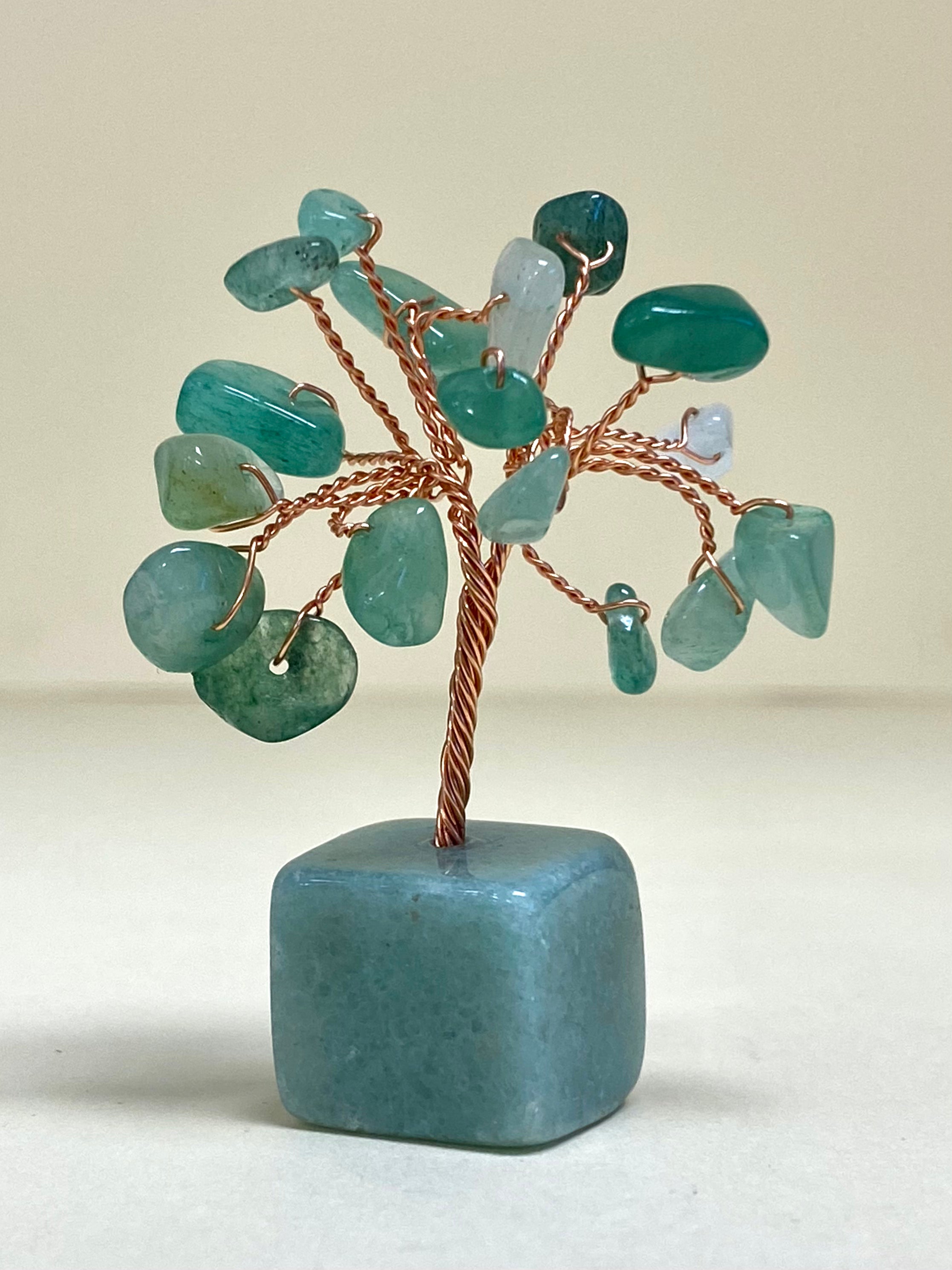 Aventurine Tree of Life on Aventurine Block